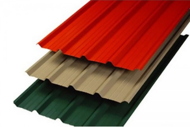 Reference image of coloured metal roofing sheets